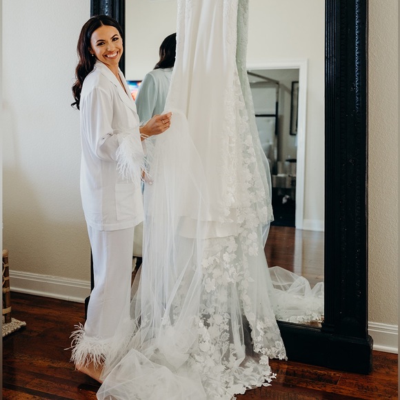 Sleeper Double Feather-Trim Party Pajama Set - Picture 2 of 3